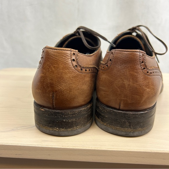 SALVATORE FERRAGAMO‎ Leather Wingtip Lace Up Oxford Brogue Men's Size 5 Brown - Picture 6 of 7